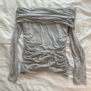 Abercrombie Off The Shoulder Ruched Long Sleeve
